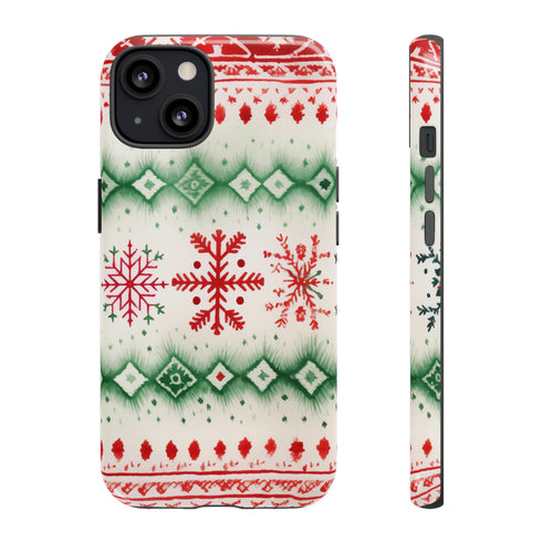 Icelandic Watercolor inspired by Christmas Sweaters - Impact Resistant Phone Case iPhone 13 Glossy